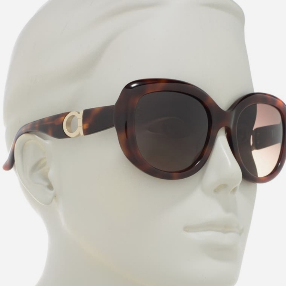 FERRAGAMO 53mm Oversized Sunglasses Havana Brown Tortoise Shell